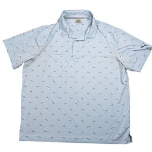 Puma Light Blue Polo with Red Pattern